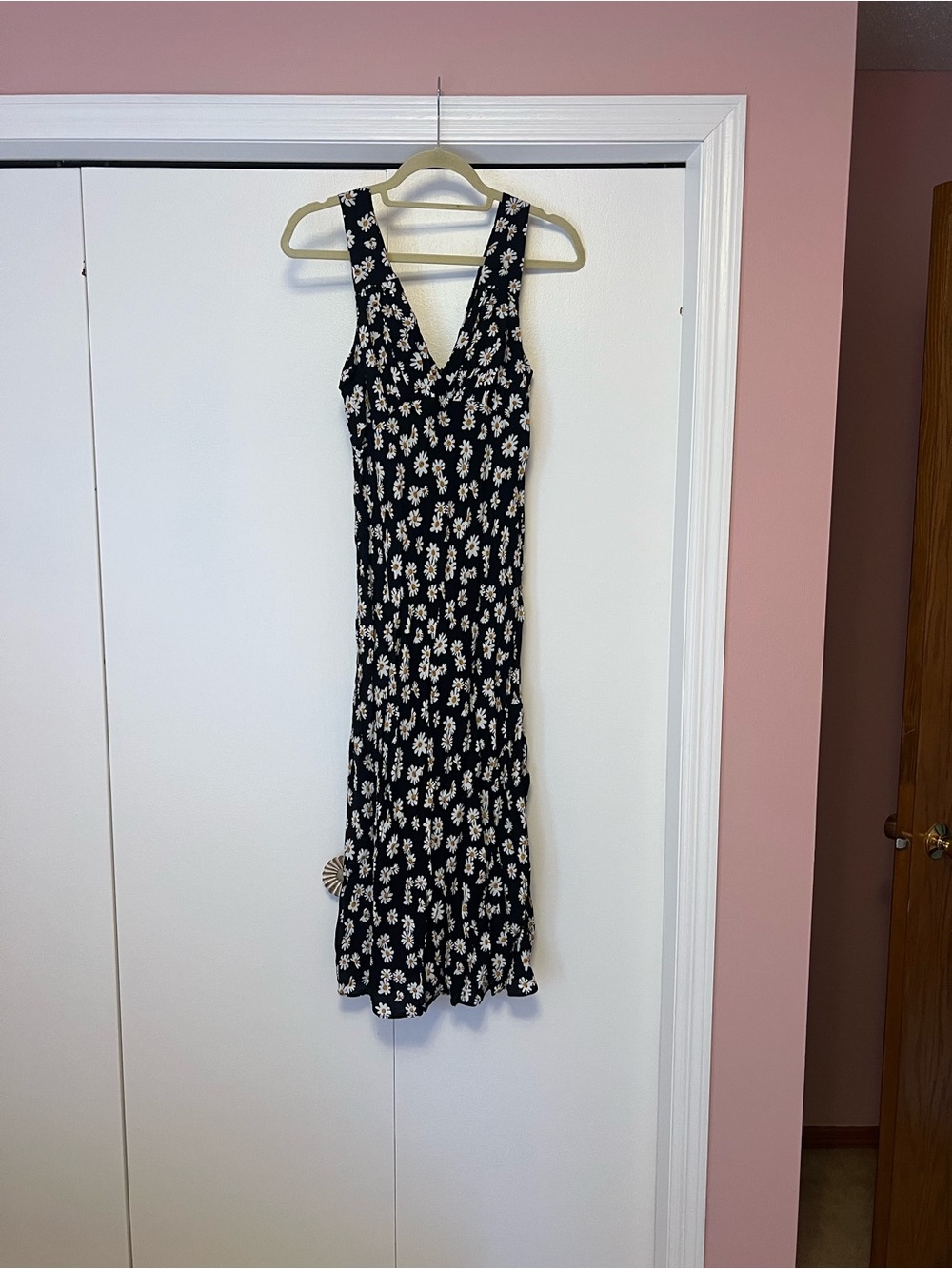 Petal & Pup Black Floral V-Neck Midi Dress